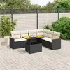 Image de vidaXL Salon de jardin 7 pcs avec coussins noir résine tressée