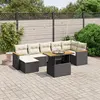 Image de vidaXL Salon de jardin 8 pcs avec coussins noir résine tressée