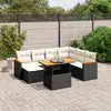 Image de vidaXL Salon de jardin 8 pcs avec coussins noir résine tressée