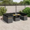 Image de vidaXL Salon de jardin 10 pcs avec coussins noir résine tressée
