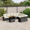 Image de vidaXL Salon de jardin 10 pcs avec coussins noir résine tressée