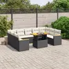 Image de vidaXL Salon de jardin 11 pcs avec coussins noir résine tressée