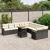 Image de vidaXL Salon de jardin 11 pcs avec coussins noir résine tressée
