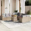 Image de vidaXL Salon de jardin 11 pcs avec coussins beige résine tressée
