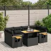 Image de vidaXL Salon de jardin 7 pcs avec coussins noir résine tressée