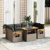 Image de vidaXL Salon de jardin avec coussins 7 pcs gris résine tressée