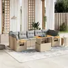 Image de vidaXL Salon de jardin avec coussins 8 pcs beige résine tressée