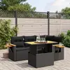 Image de vidaXL Salon de jardin 5 pcs avec coussins noir résine tressée