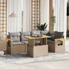 Image de vidaXL Salon de jardin avec coussins 6 pcs beige résine tressée