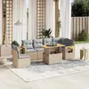 Image de vidaXL Salon de jardin avec coussins 7 pcs beige résine tressée