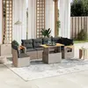 Image de vidaXL Salon de jardin avec coussins 7 pcs gris résine tressée