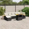 Image de vidaXL Salon de jardin 8 pcs avec coussins noir résine tressée