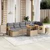 Image de vidaXL Salon de jardin avec coussins 8 pcs beige résine tressée