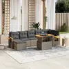 Image de vidaXL Salon de jardin 8 pcs avec coussins gris résine tressée