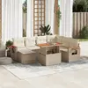 Image de vidaXL Salon de jardin avec coussins 8 pcs beige résine tressée