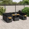 Image de vidaXL Salon de jardin 11 pcs avec coussins noir résine tressée