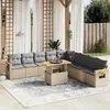 Image de vidaXL Salon de jardin 11 pcs avec coussins beige résine tressée