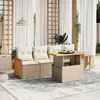 Image de vidaXL Salon de jardin avec coussins 5 pcs beige résine tressée
