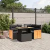 Image de vidaXL Salon de jardin 5 pcs avec coussins noir résine tressée