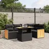 Image de vidaXL Salon de jardin 6 pcs avec coussins noir résine tressée