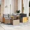Image de vidaXL Salon de jardin avec coussins 6 pcs beige résine tressée