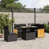 Image de vidaXL Salon de jardin 6 pcs avec coussins noir résine tressée
