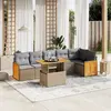 Image de vidaXL Salon de jardin avec coussins 7 pcs beige résine tressée