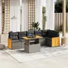 Image de vidaXL Salon de jardin avec coussins 7 pcs gris résine tressée