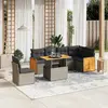Image de vidaXL Salon de jardin avec coussins 7 pcs gris résine tressée