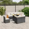 Image de vidaXL Salon de jardin 9 pcs avec coussins noir résine tressée