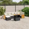 Image de vidaXL Salon de jardin 8 pcs avec coussins noir résine tressée