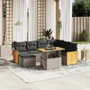 Image de vidaXL Salon de jardin 8 pcs avec coussins gris résine tressée