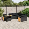 Image de vidaXL Salon de jardin 10 pcs avec coussins noir résine tressée