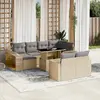 Image de vidaXL Salon de jardin 11 pcs avec coussins beige résine tressée
