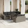 Image de vidaXL Salon de jardin 11 pcs avec coussins gris clair résine tressée