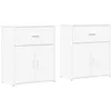 Image de vidaXL Buffets 2 pcs blanc 60x31x70 cm bois d'ingénierie
