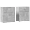 Image de vidaXL Buffets 2 pcs gris béton 60x31x70 cm bois d'ingénierie