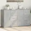 Image de vidaXL Buffets 2 pcs gris béton 60x31x70 cm bois d'ingénierie