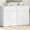 Image de vidaXL Buffets 2 pcs blanc 60x30x84 cm bois d'ingénierie