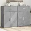 Image de vidaXL Buffets 2 pcs gris béton 60x30x84 cm bois d'ingénierie