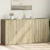 Image de vidaXL Buffets 2 pcs chêne sonoma 79x38x80 cm bois d'ingénierie