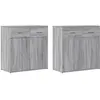 Image de vidaXL Buffets 2 pcs sonoma gris 79x38x80 cm bois d'ingénierie