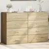 Image de vidaXL Buffets 2 pcs chêne sonoma 60x39x80 cm bois d'ingénierie