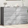 Image de vidaXL Buffets 2 pcs sonoma gris 60x39x80 cm bois d'ingénierie