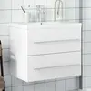 Image de vidaXL Armoire lavabo de salle de bain avec bassin intégré blanc