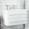 Image de vidaXL Armoire lavabo de salle de bain avec bassin intégré blanc