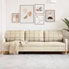 Image de vidaXL Canapé à 3 places Crème 210 cm Tissu