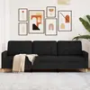 Image de vidaXL Canapé à 3 places Noir 210 cm Tissu