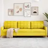 Image de vidaXL Canapé à 3 places Jaune clair 210 cm Tissu