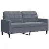 Image de vidaXL Canapé à 2 places Gris foncé 140 cm Velours